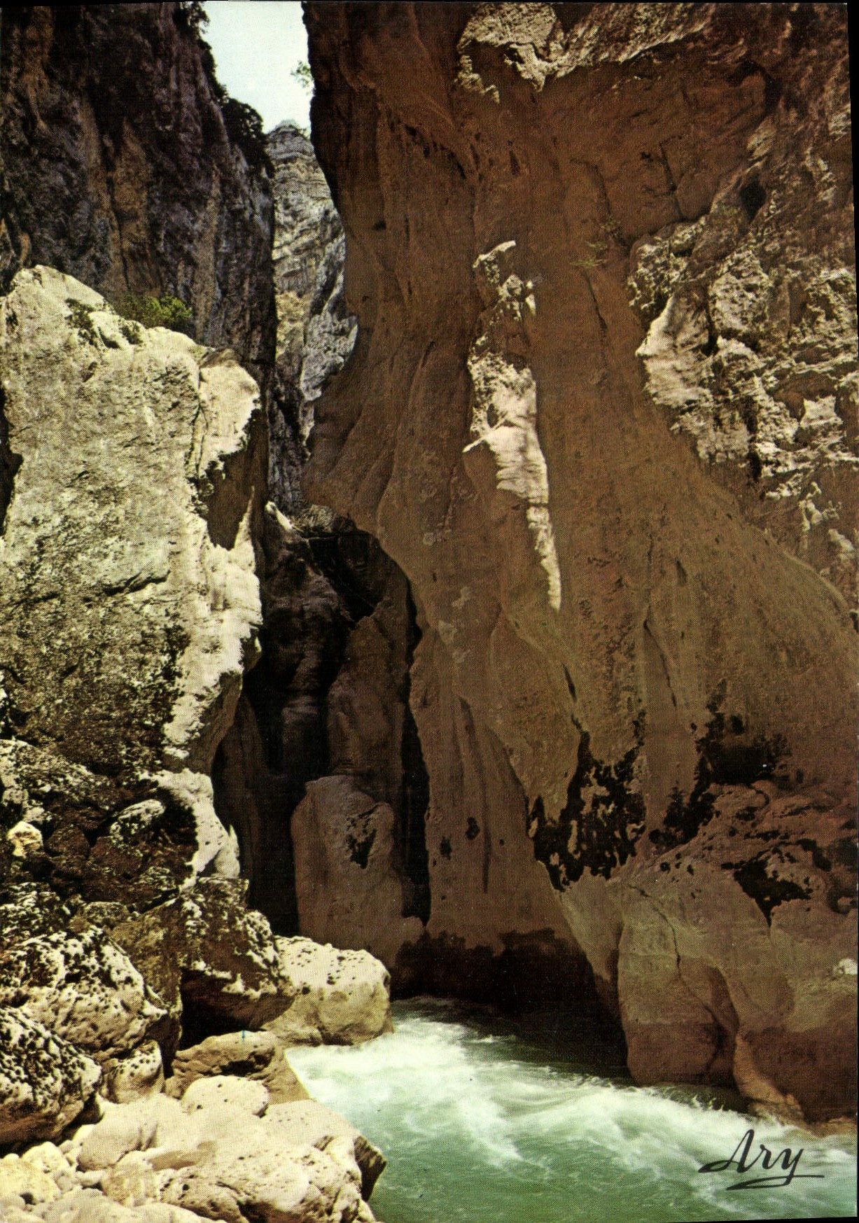 CPM Les Gorges Pittoresque du Verdon dans le fond des Gorges le Verdon a l'entree de l'Imbut