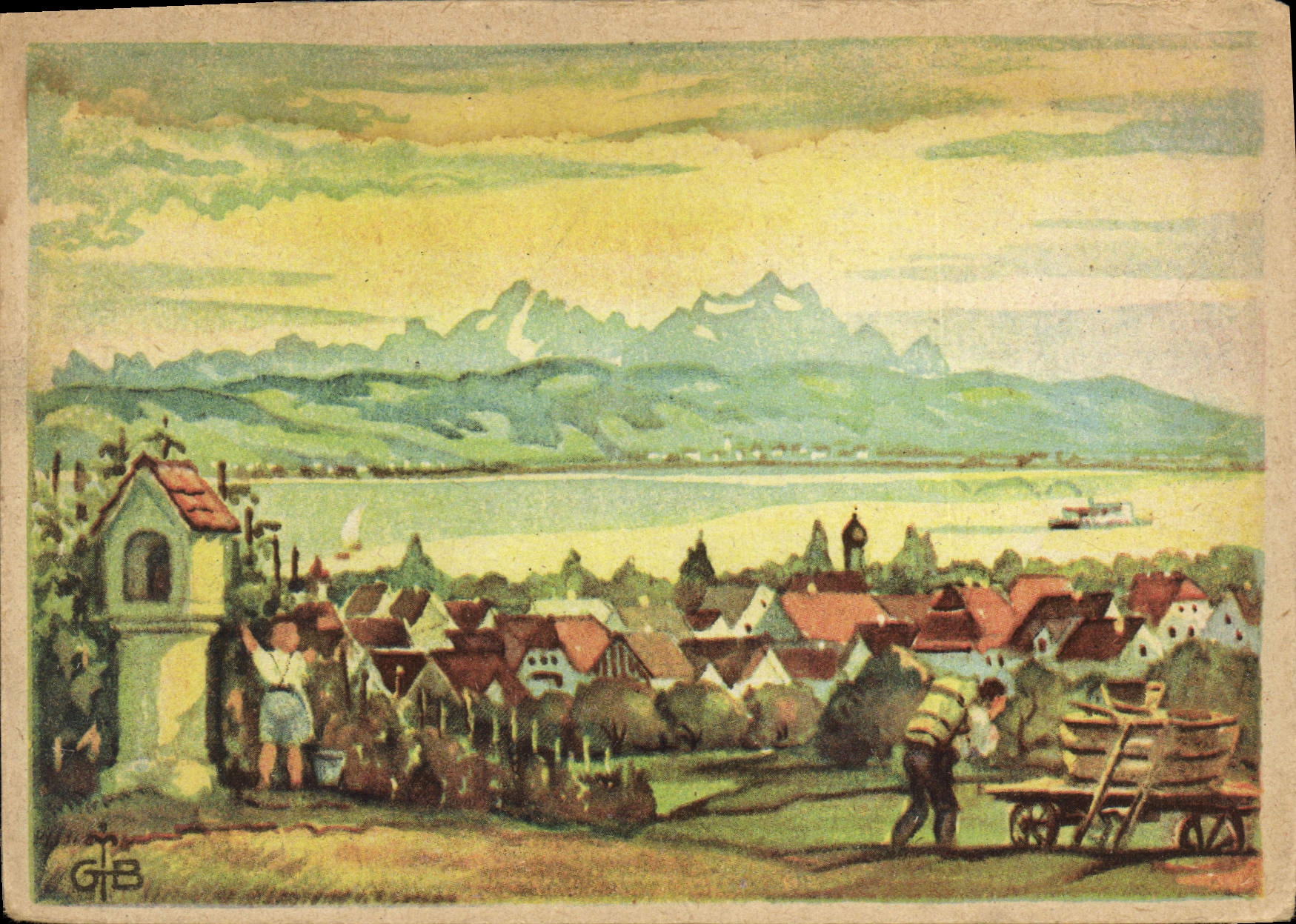 CPM Gebhard Braun Badenseelandschaft bei Nonnenbort mit Blick in die Schweiz