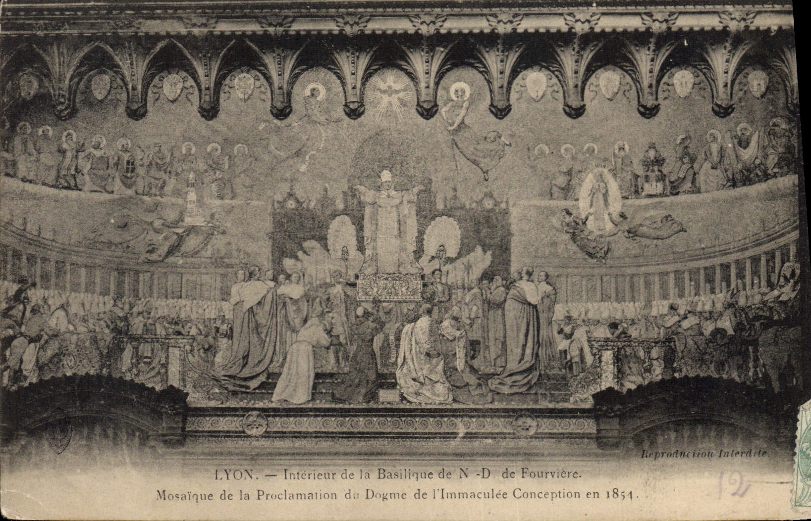 CPA Lyon Interieur de la Basilique de N D de Fourviere Mosaique de la Proclamation du Dogme de l'Imm