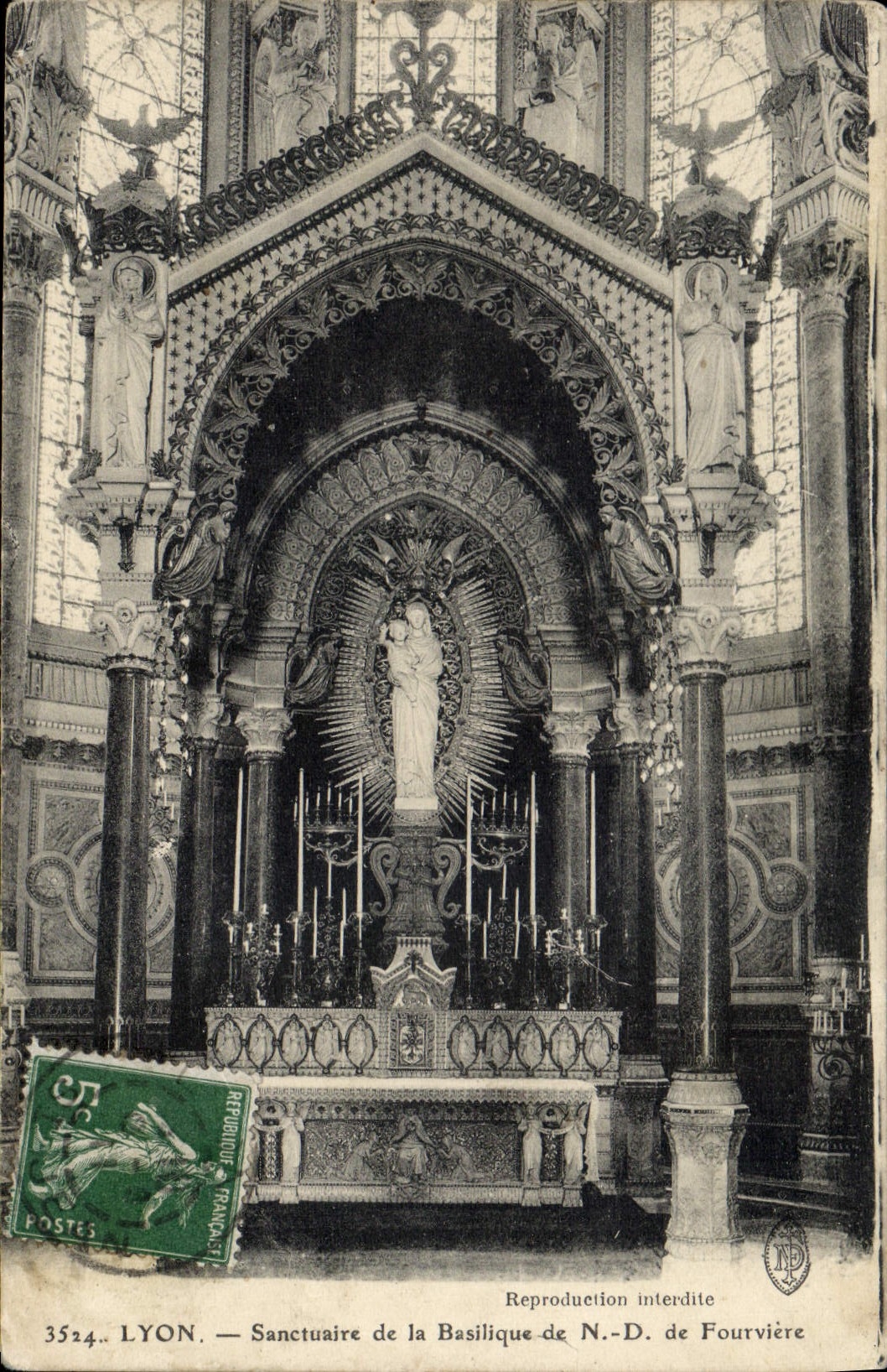 CPA Lyon Sanctuaire de la Basilique de N D de Fourviere 