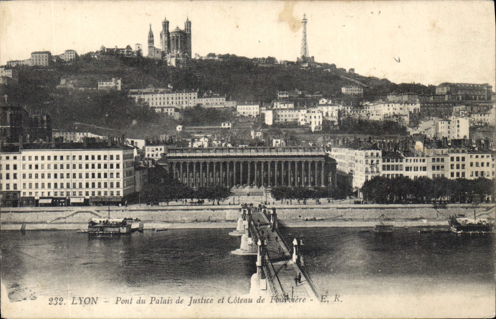 CPA Lyon Pont du Palais de Justice et Coteau de Fourviere 