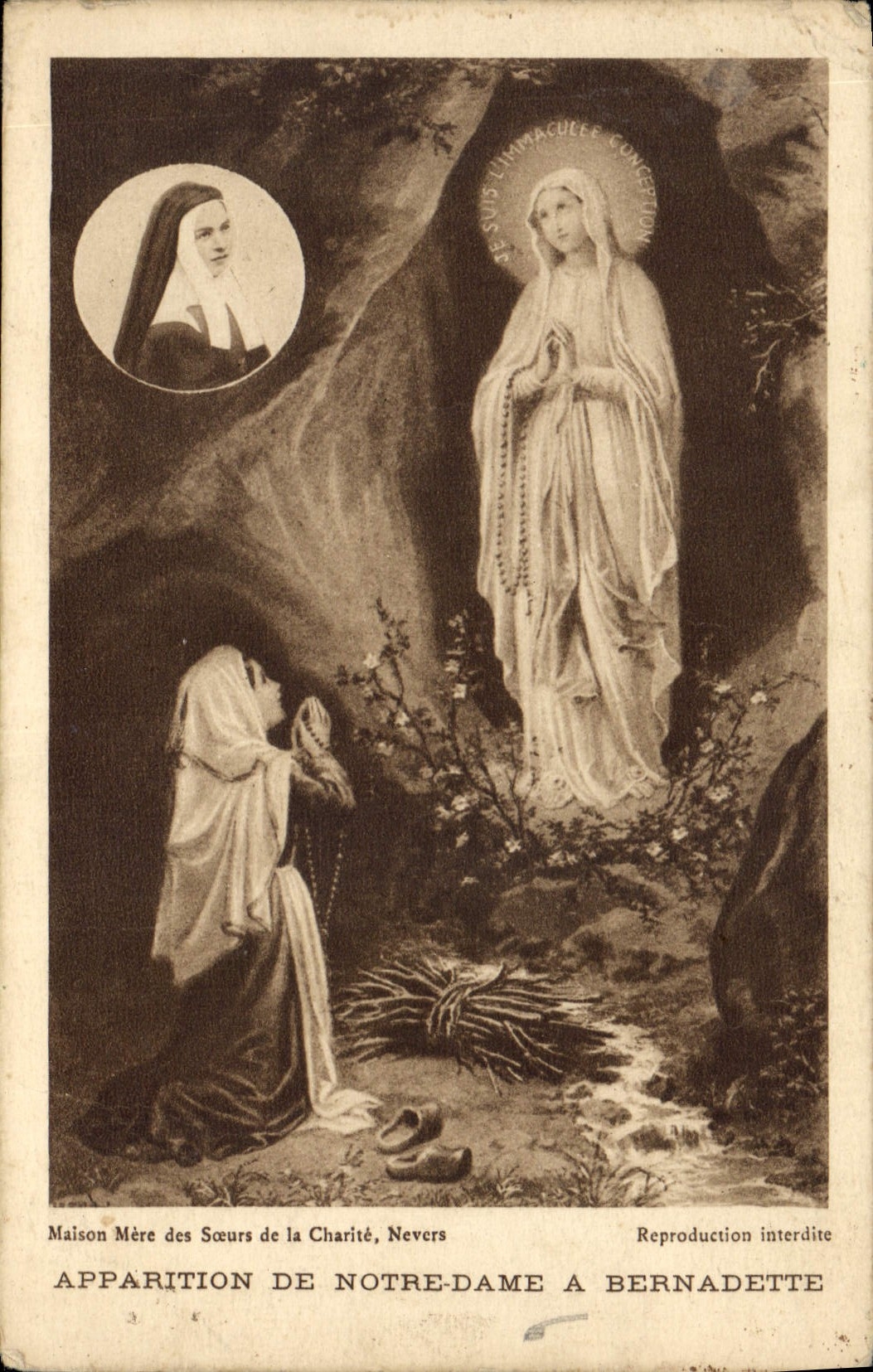 CPA Apparition de Notre Dame a Bernadette 