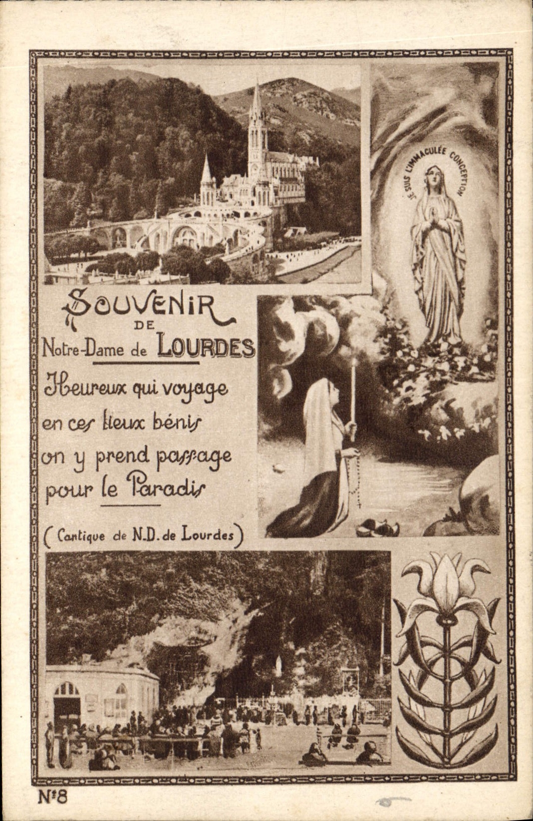 CPA Souvenir de Notre Dame de Lourdes 