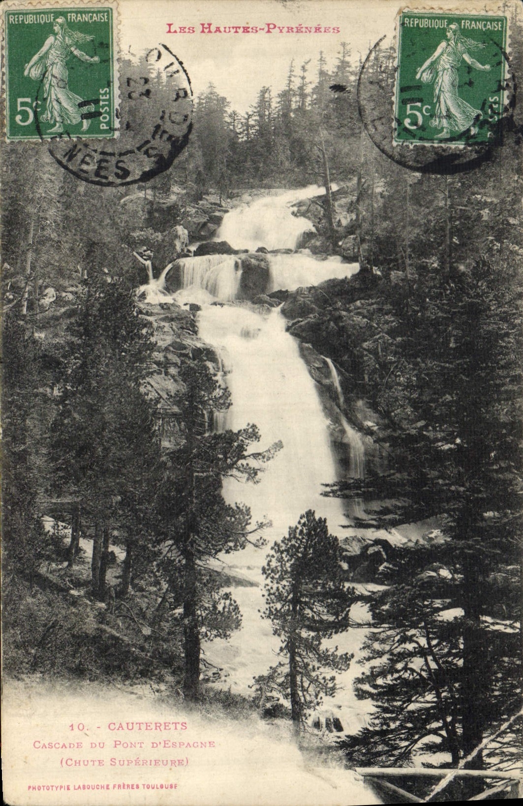 CPA Les Hautes Pyrenees Cauterets Cascade du Port d'Espagne 