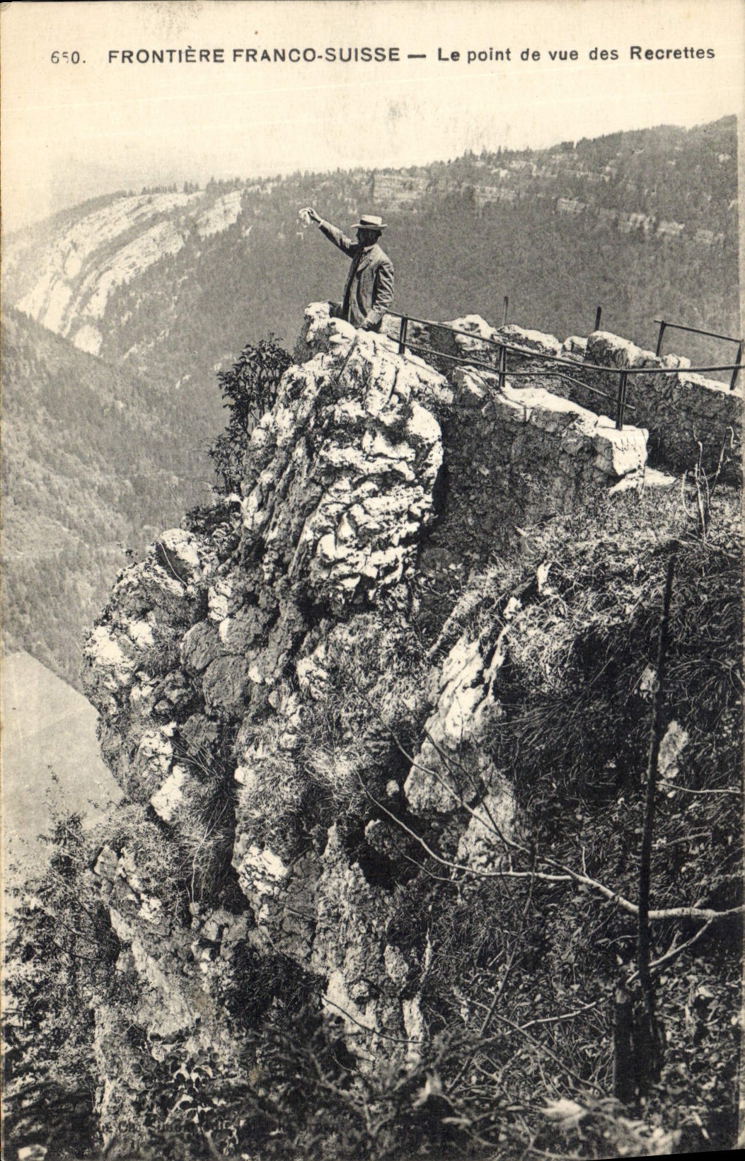 CPA Frontiere Franco Suisse le point de vue des Recrettes