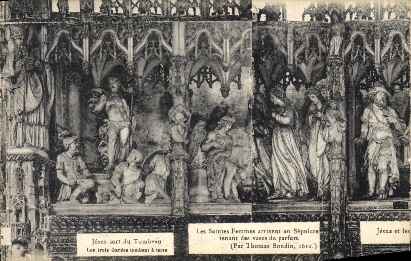CPA Jesus sort du Tombeau Les Saintes Femmes arrivent an Sepulcre Chartres