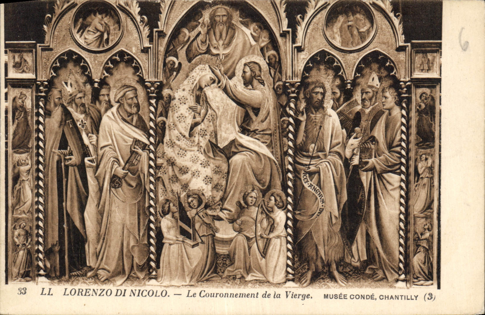 CPA Lorenzo di Nicolo Le Couronnement de la Vierge Musee Conde Chantilly