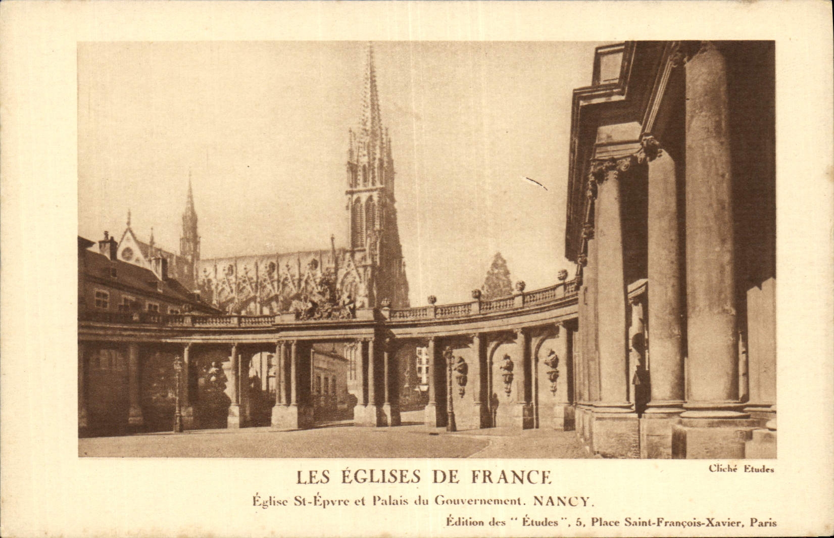 CPA Les Eglise de France Eglise St Epvre er Palais du Gouvernement Nancy 