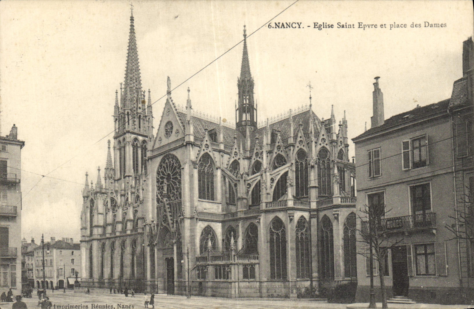 CPA Nancy Eglise Saint Epvre et place des Dames 