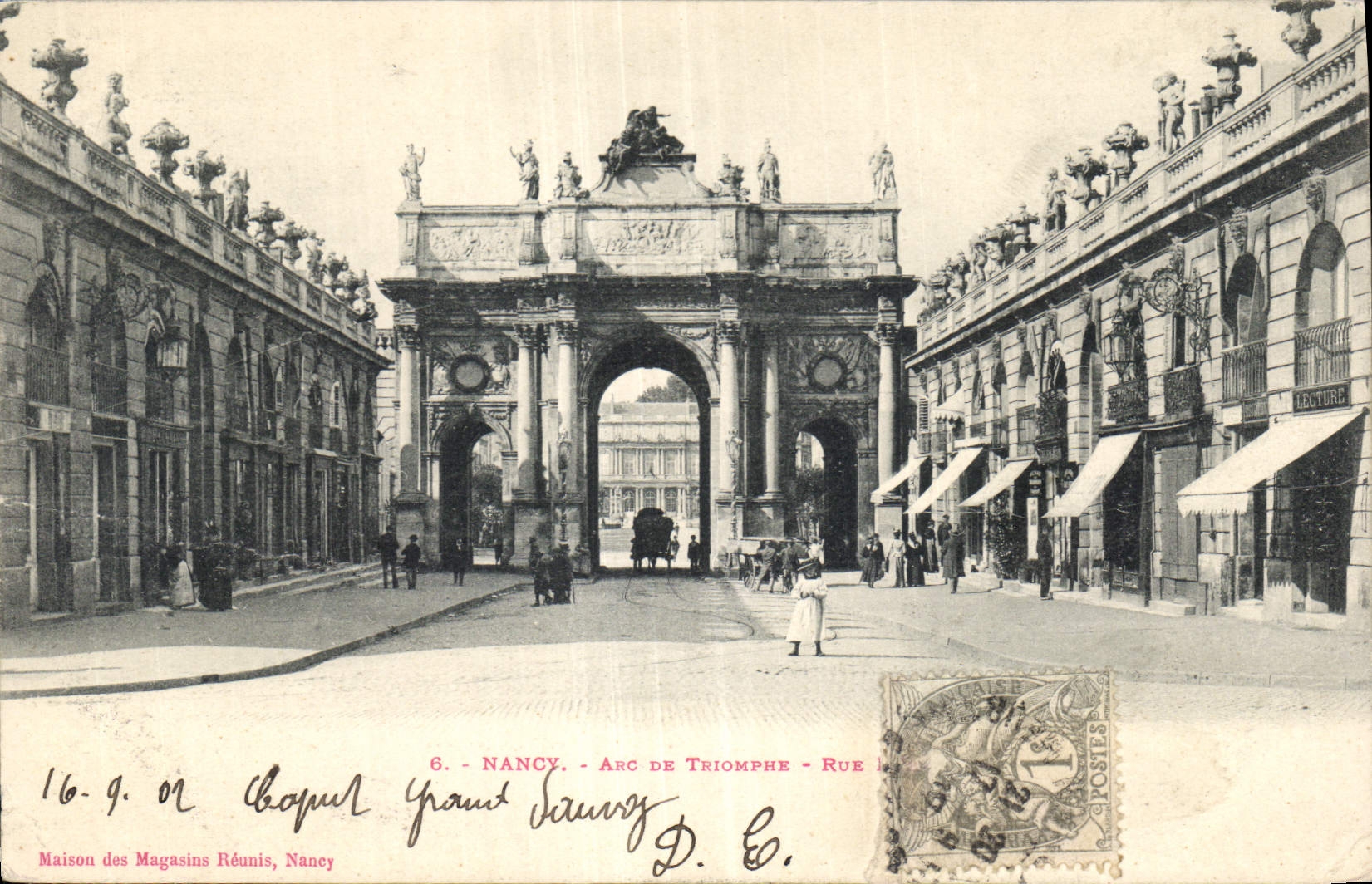 CPA Nancy L'Arc de Triomphe Rue 