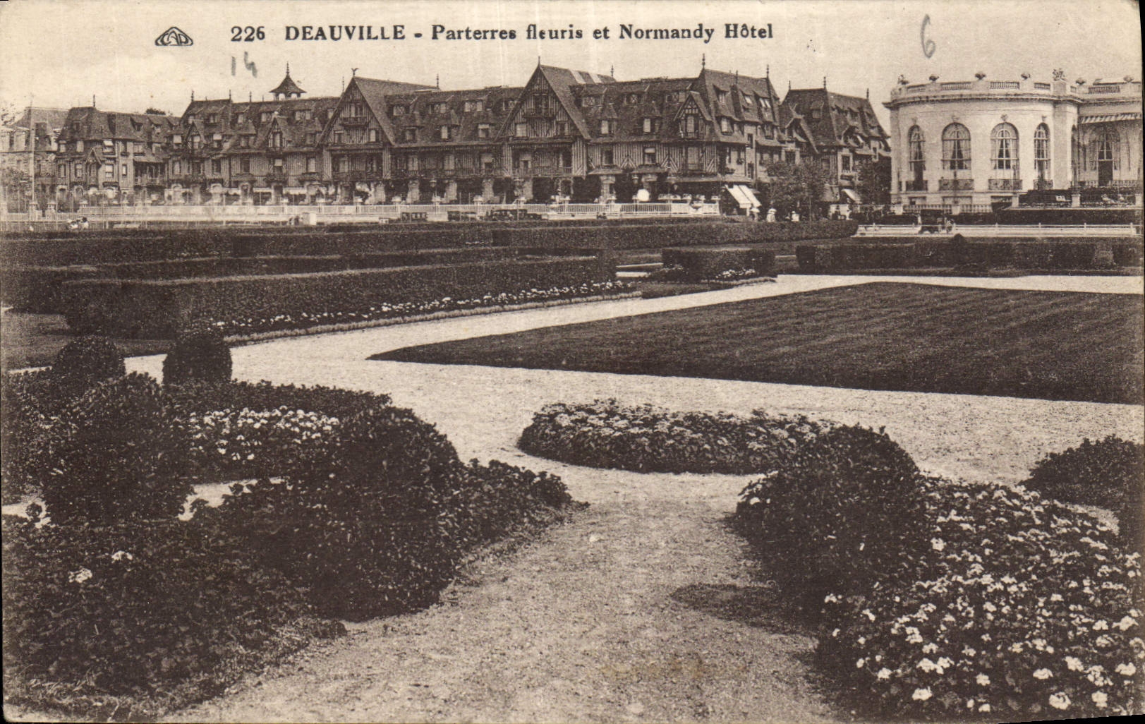 CPA Deauville Parterres fleuris et Normandy Hotel 