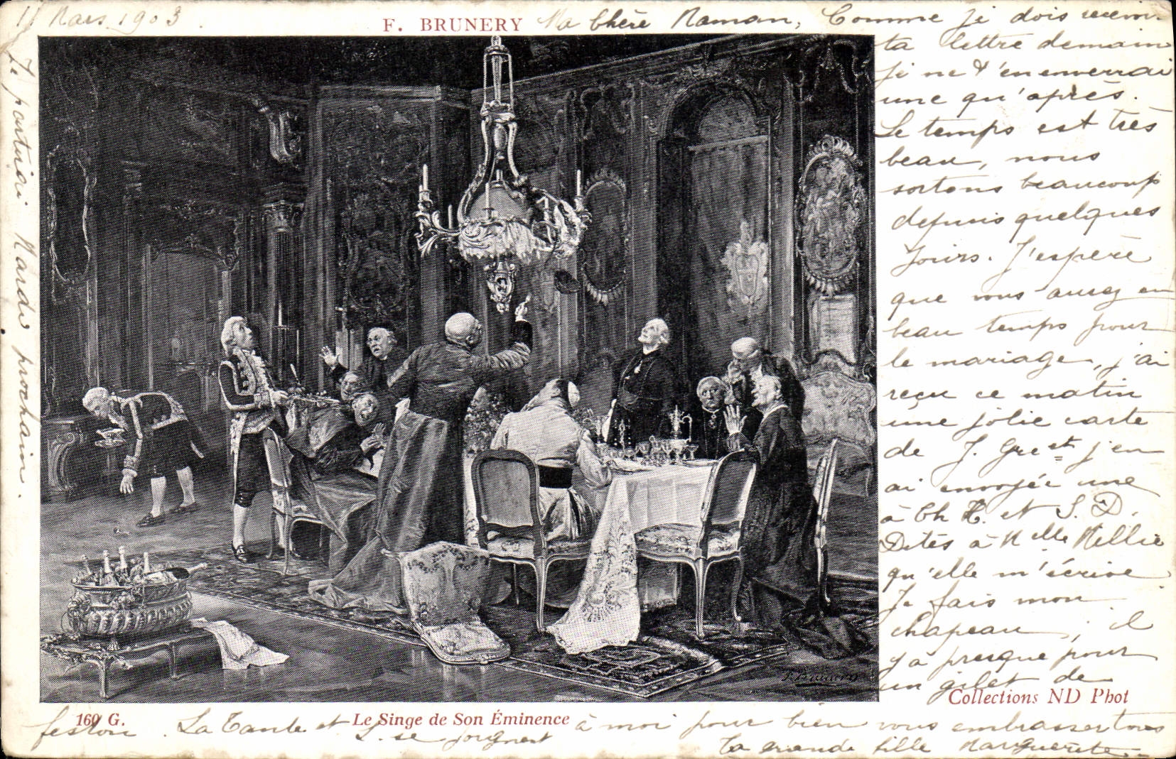 CPA Brunery Le Singe de Son Eminence 