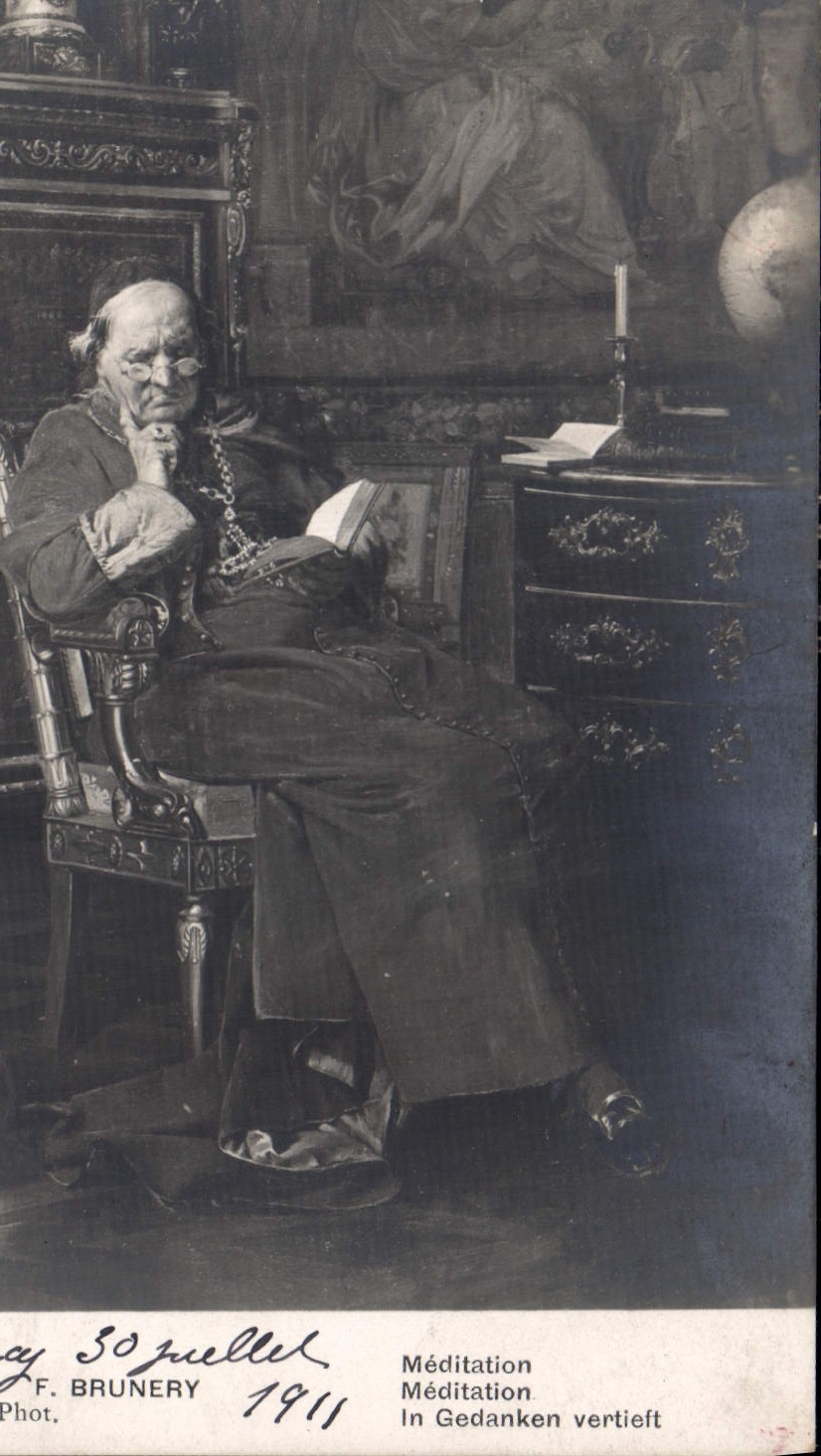 CPA F Brunery Meditation in gedanken vertieft 
