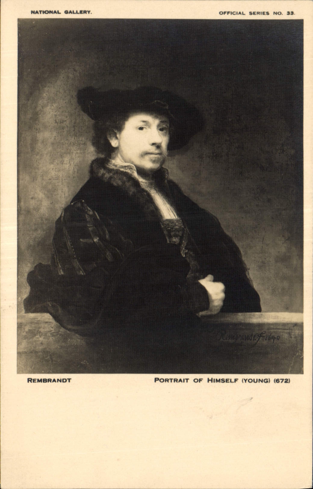 CPA Rembrandt Portrait of Himself Young 