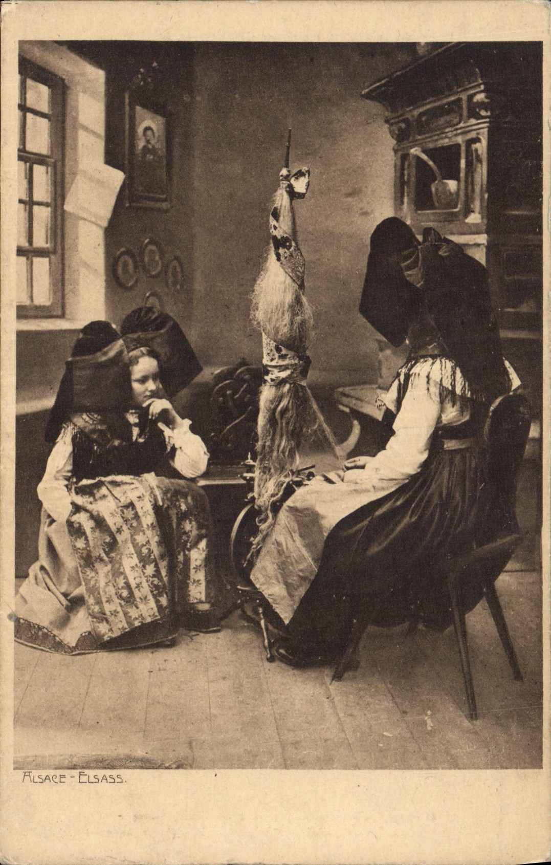 CPA Misace Elsass Femme Enfant Folklore