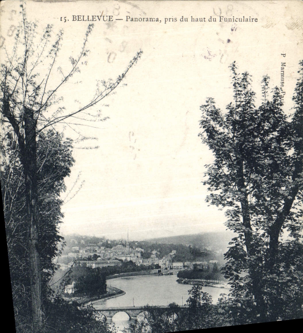CPA Bellevue Panorama pris du haut du Funiculaire 