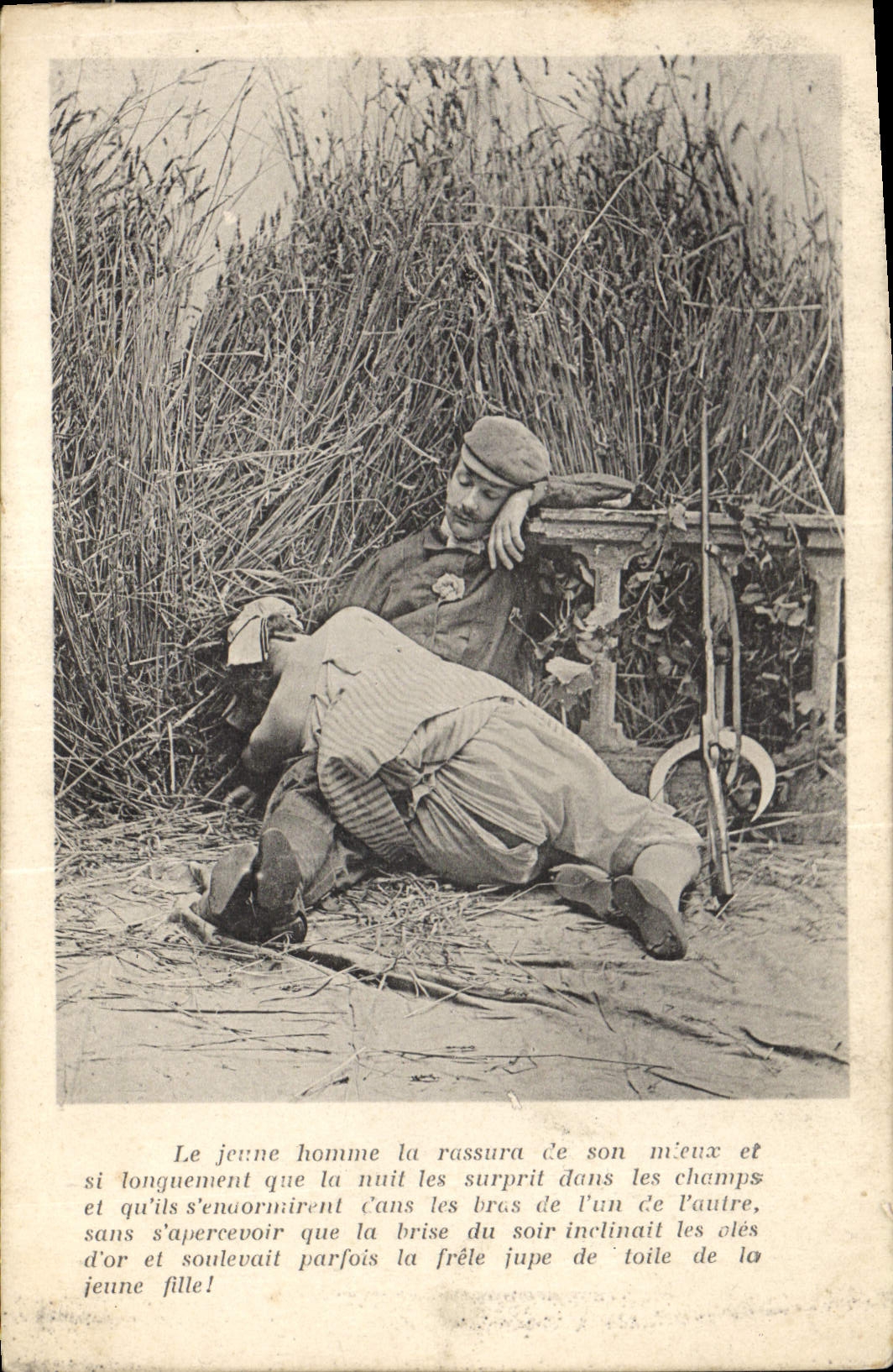 CPA Le jeune homme la rassura de son mieux