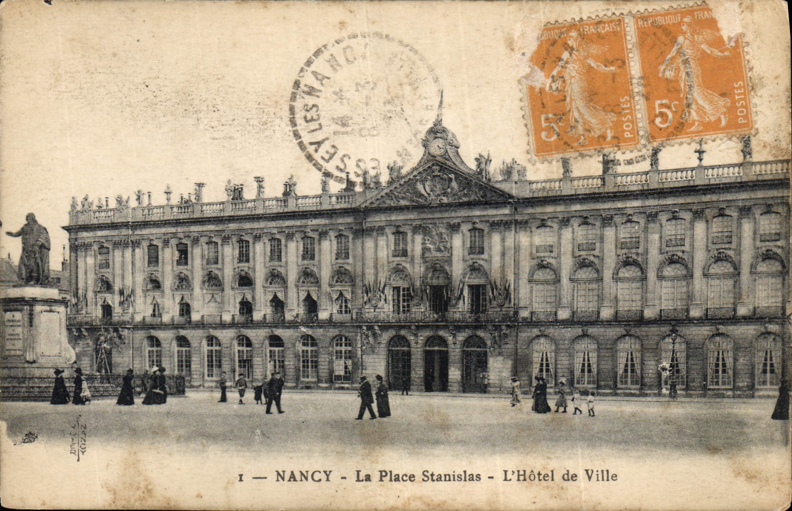 CPA Nancy La Place Stanislas L'Hotel de Ville