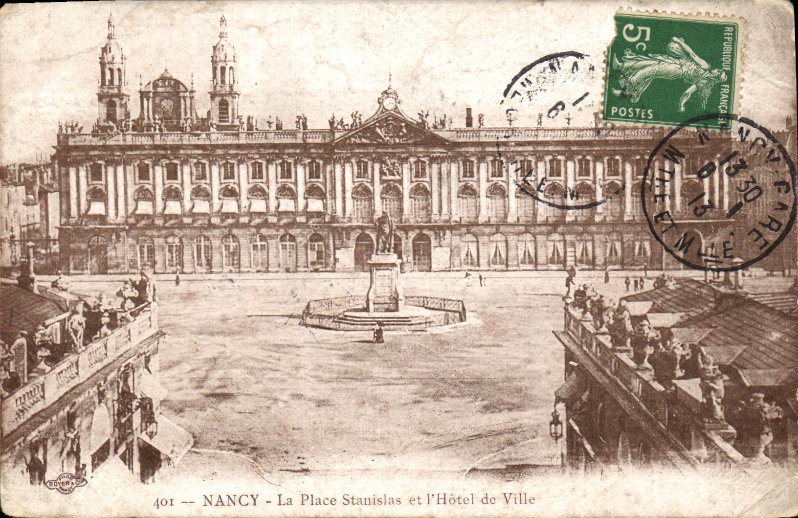 CPA Nancy La Place Stanislas et l'Hotel de Ville