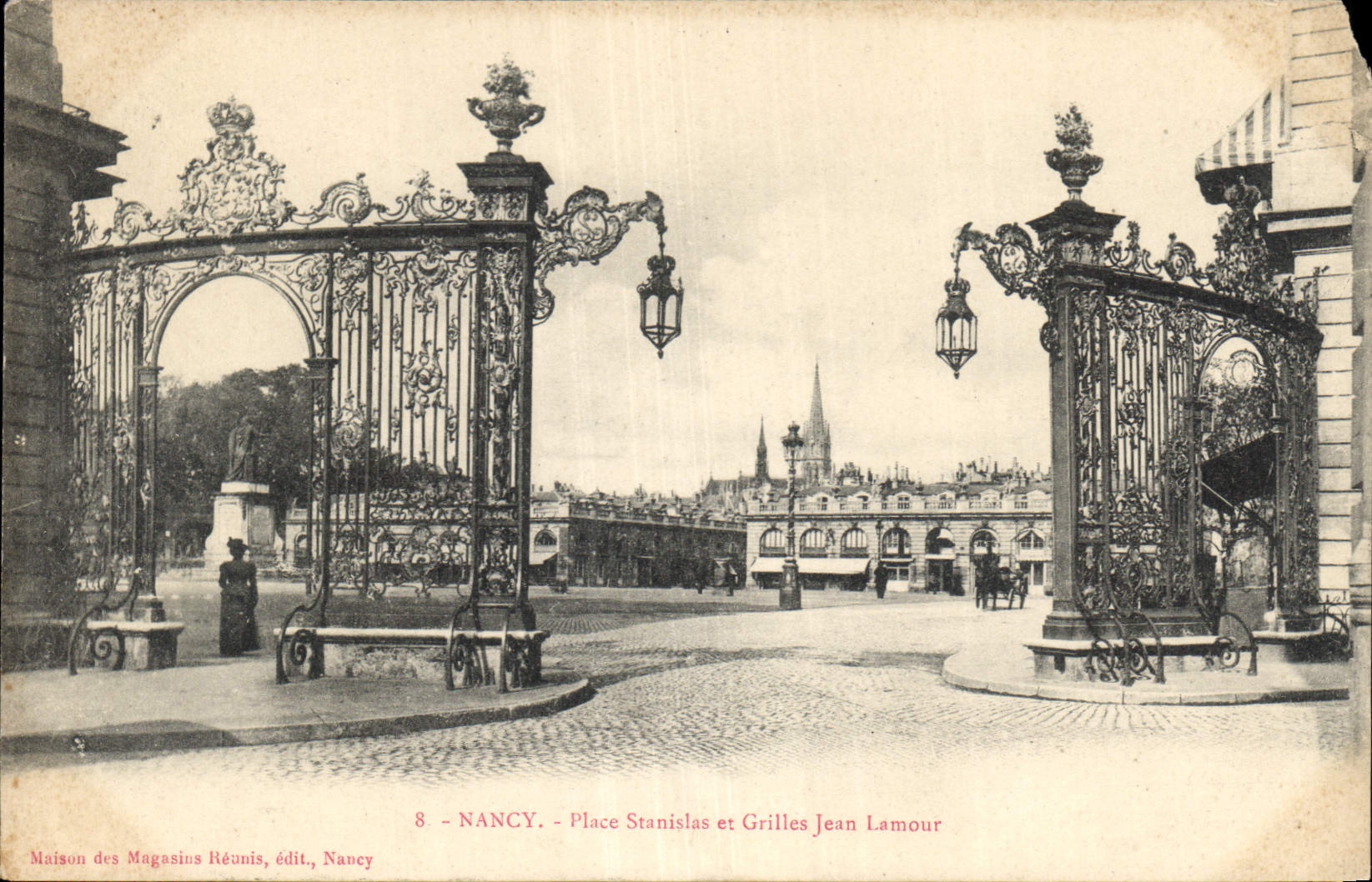 CPA Nancy Place Stanislas et Grilles Jean Lamour 