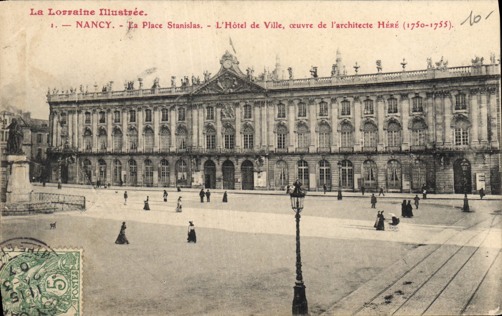 CPA Nancy La Place Stanislas L'Hotel de Ville ceuvre de l'architecte Here 