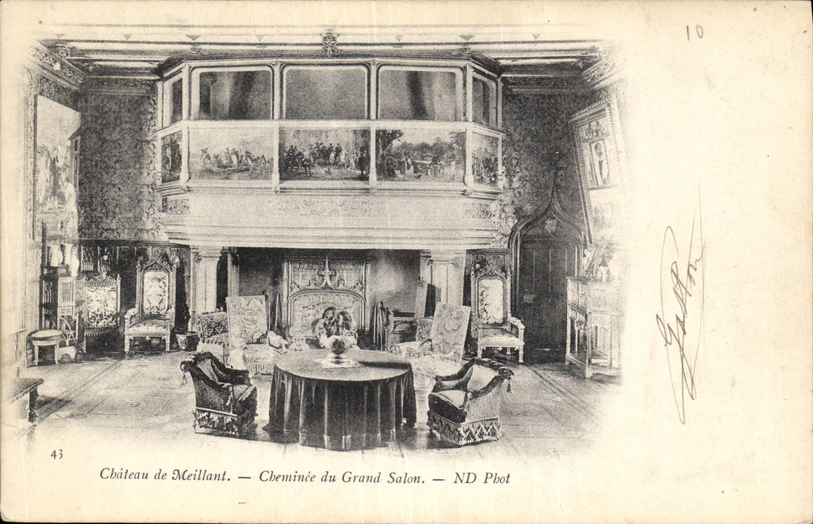 CPA Chateau de Meillant Cheminee du Grand Salon