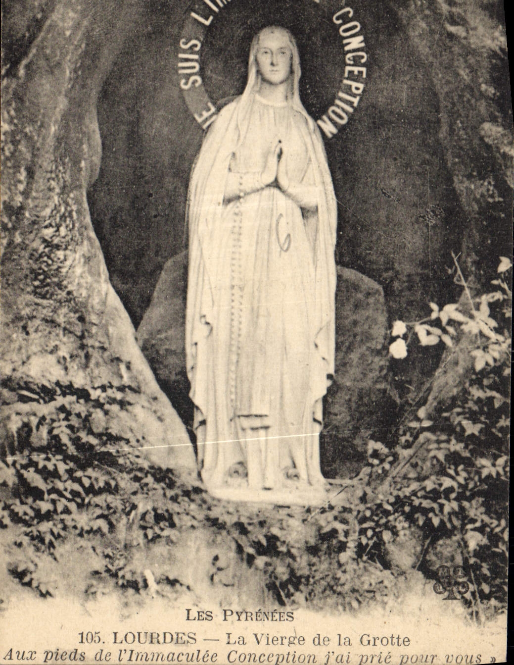 CPA Lourdes La Vierge de la Grotte 