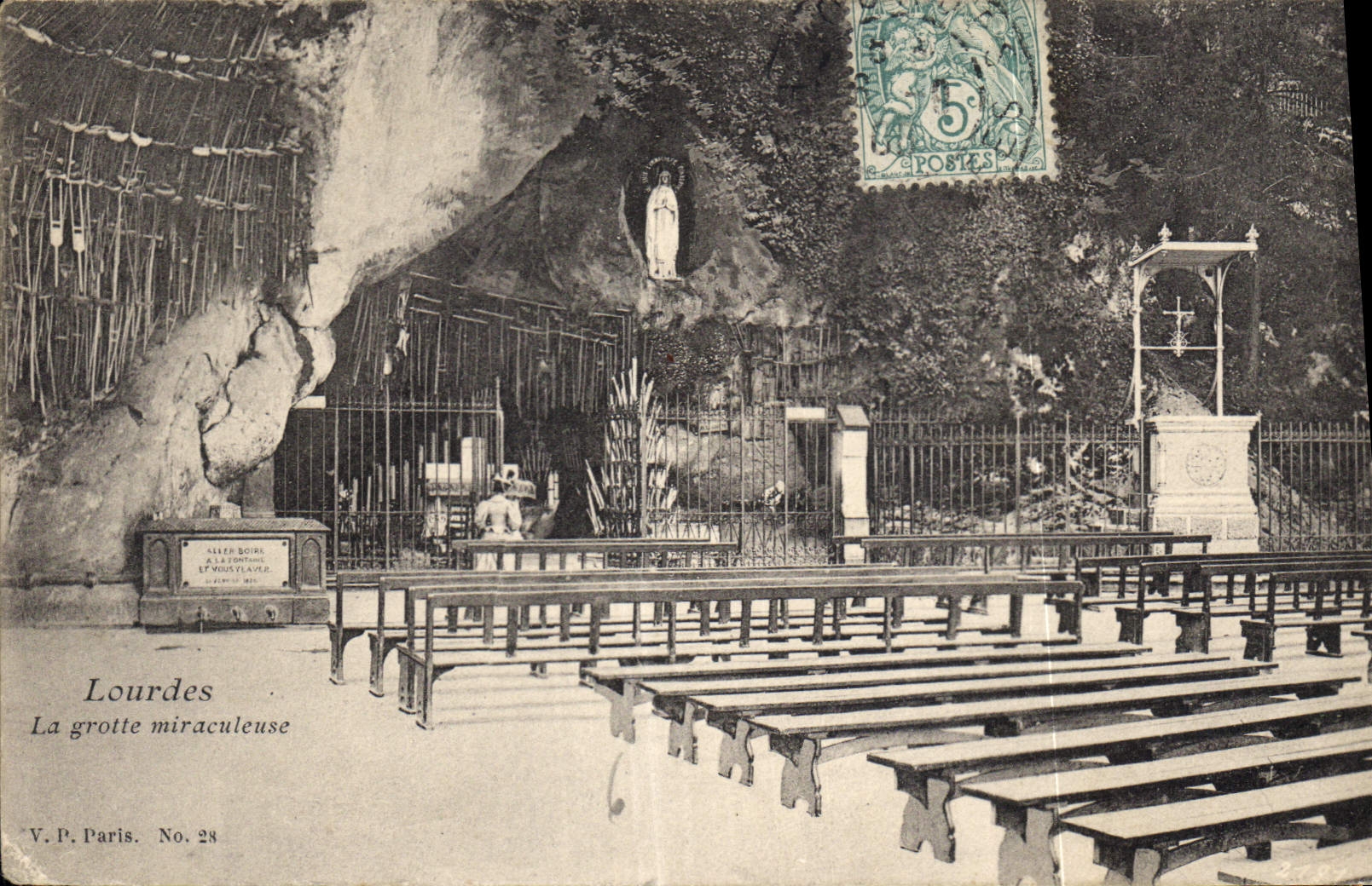 CPA Lourdes La Grotte miraculeuse 