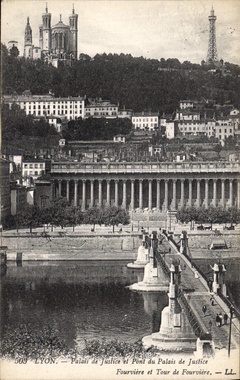 CPA Lyon Palais de justice et Pont du Palais de Justice
