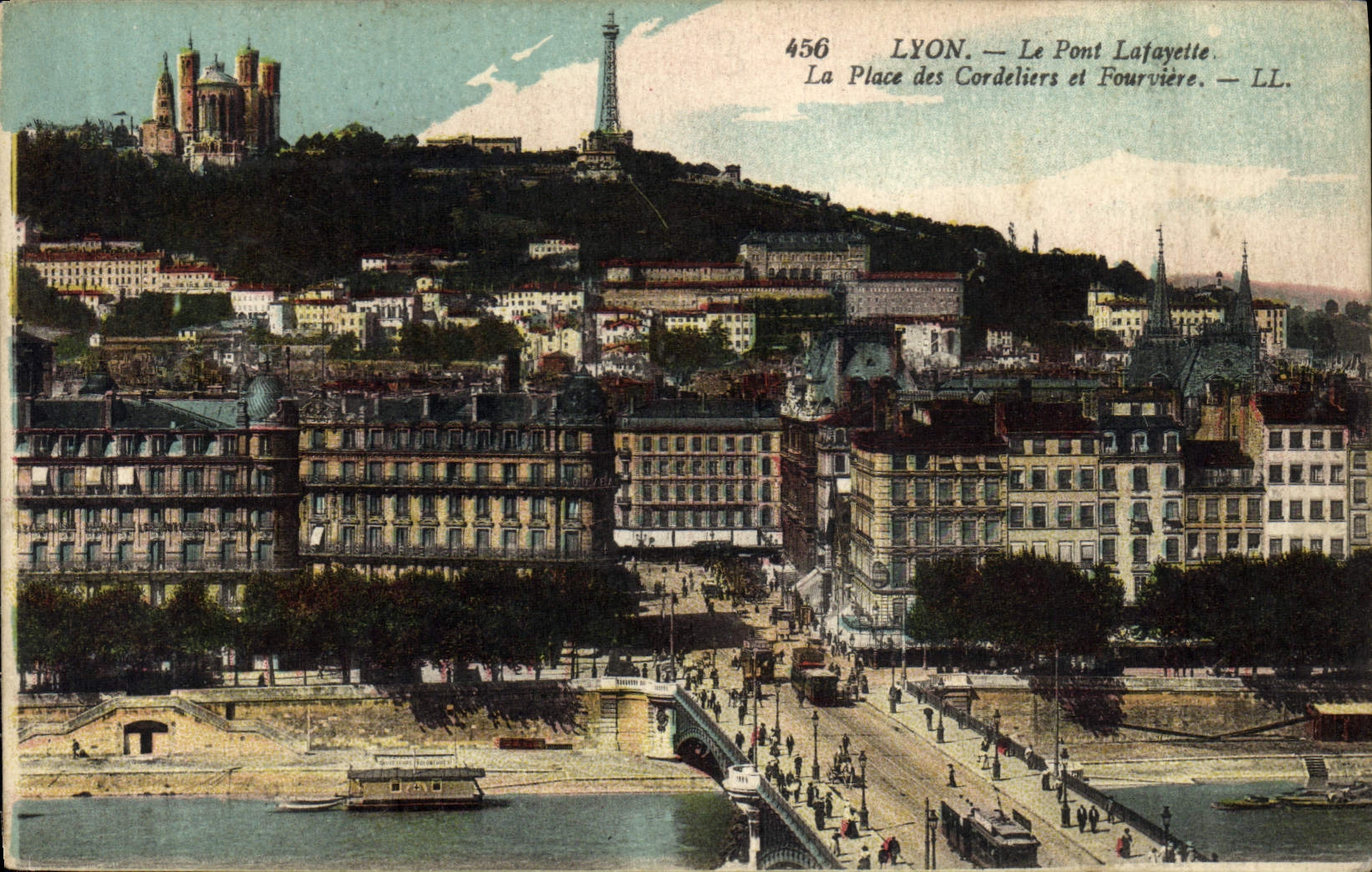 CPA Lyon La Pont Lafayette La Place des Cordelieres er Fourviere 
