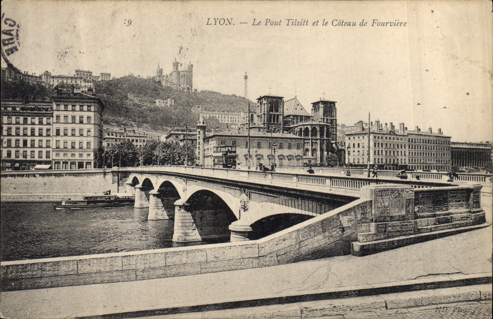 CPA Lyon Le Pont Tilsiltt et le Coteau de Fourviere