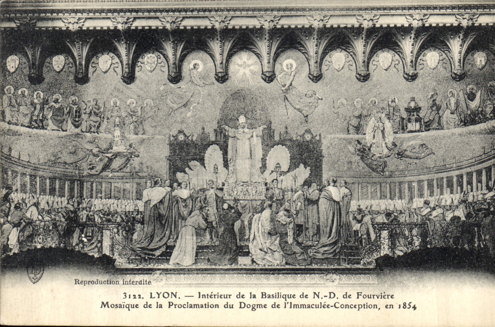 CPA Lyon Interieur de la Basilique de ND de Fourviere Mosaique de la proclamation du dogme de l'Imma