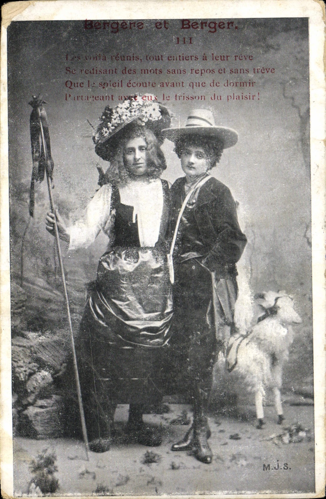 CPA Bergere et Berger Agneau