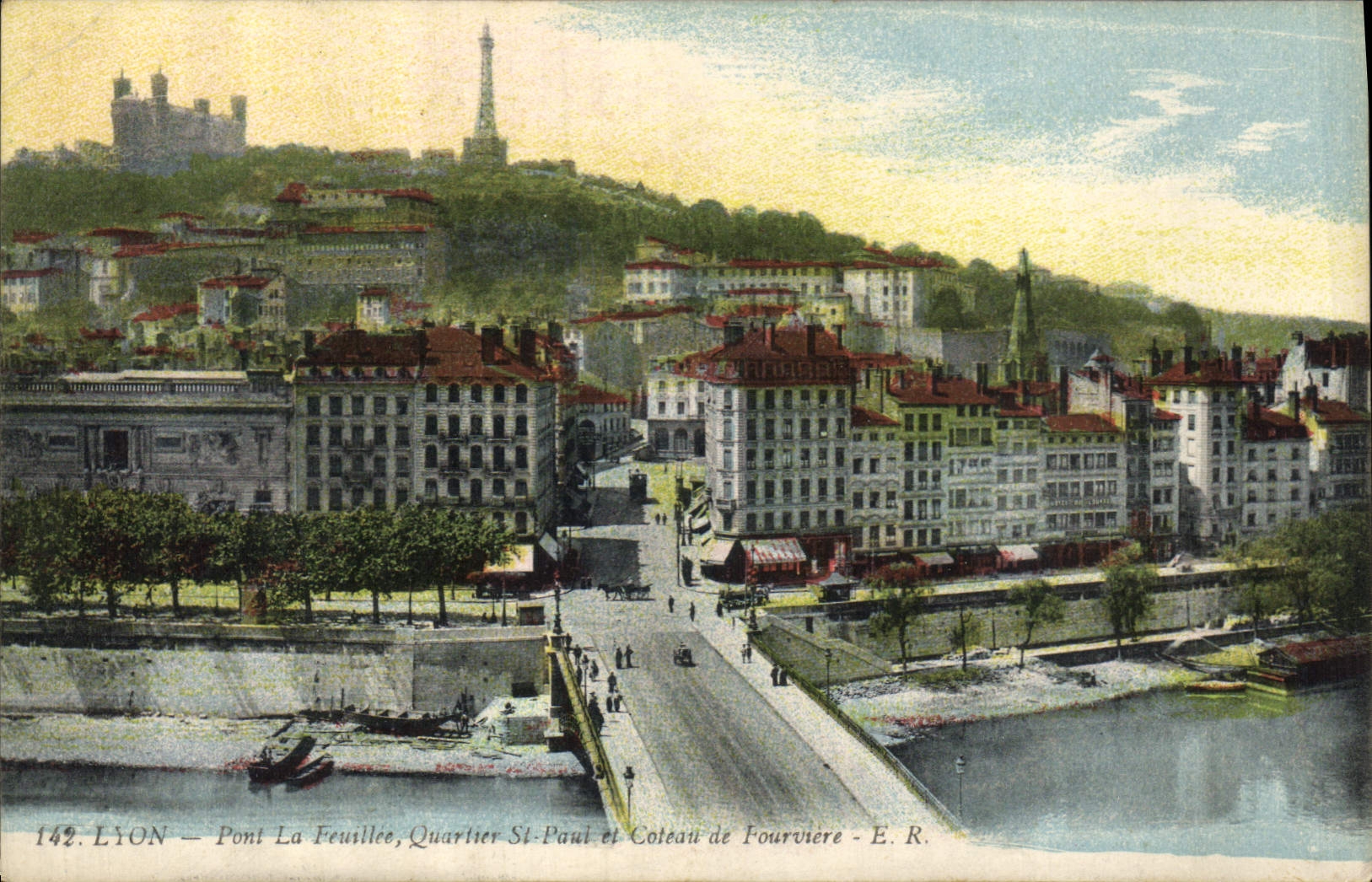 CPA Lyon Pont La Feuville Quartier St Paul et Coteau de Fourviere