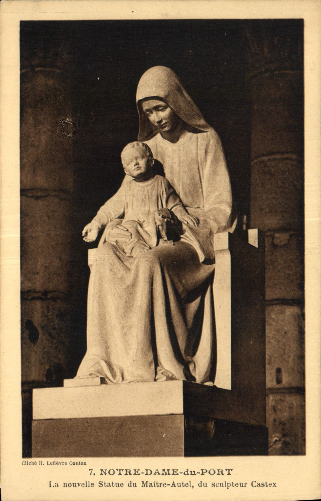CPA Notre Dame du Port La Nouvelle Statue du Maitres Autel du sculpteur Castex 