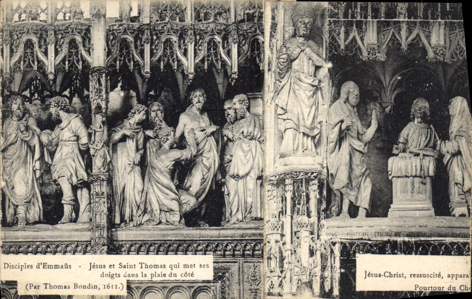 CPA Disciples d'Emmands Jesus et Saint Thomas qui met ses doigts dans la plate du cote Chartres