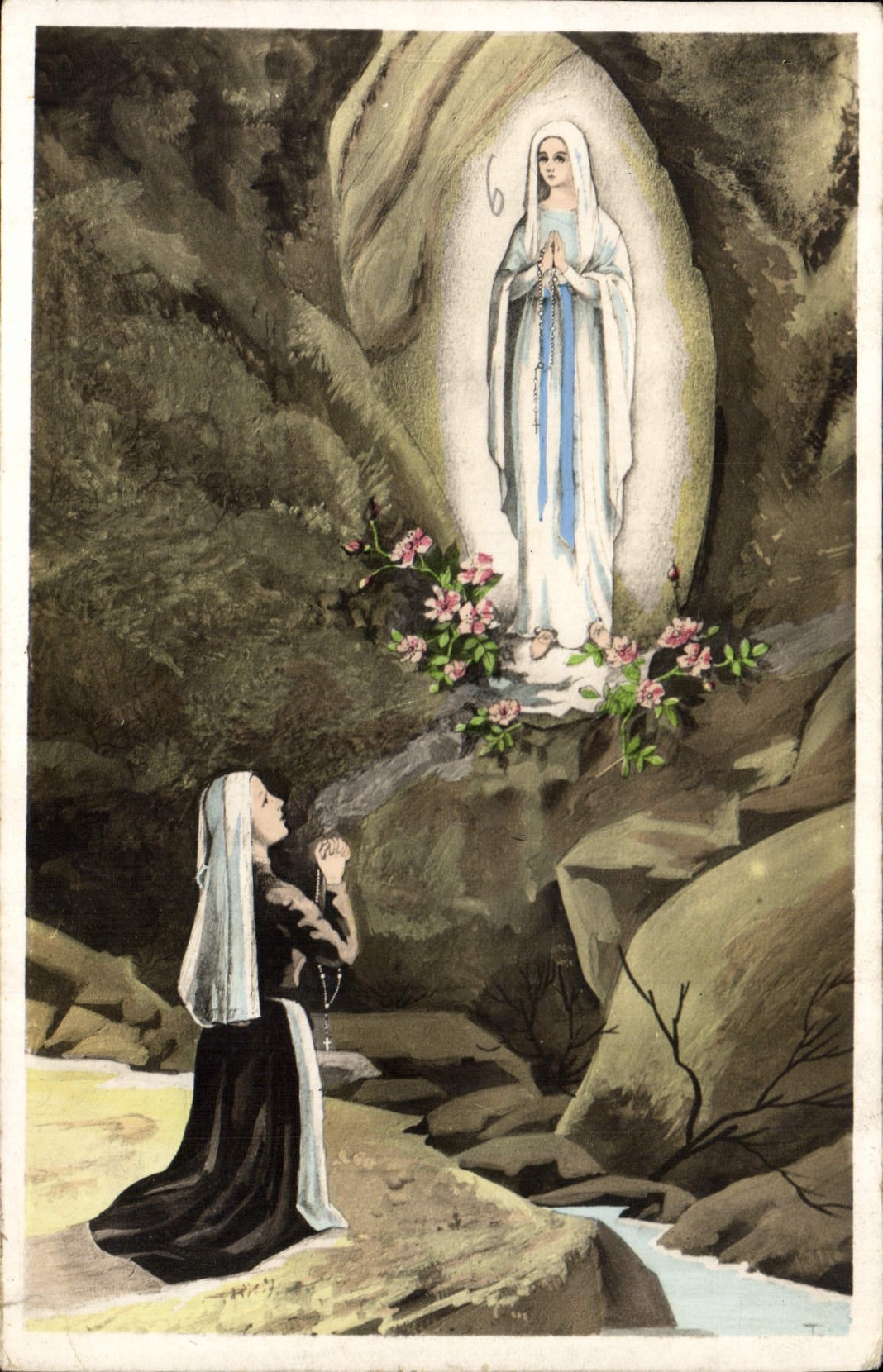 CPA Lourdes Apparition de la Tres Sainte Vierge Bernadette 