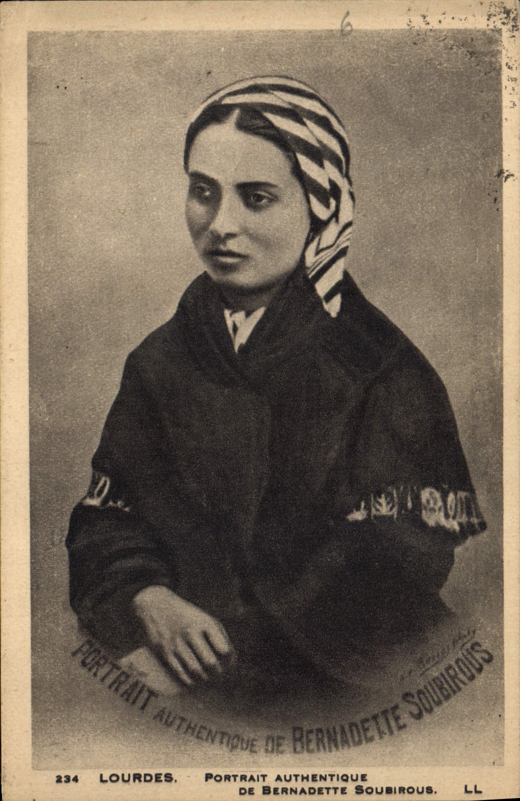 CPA Lourdes Portrait Authentique de Bernadette Soubirous