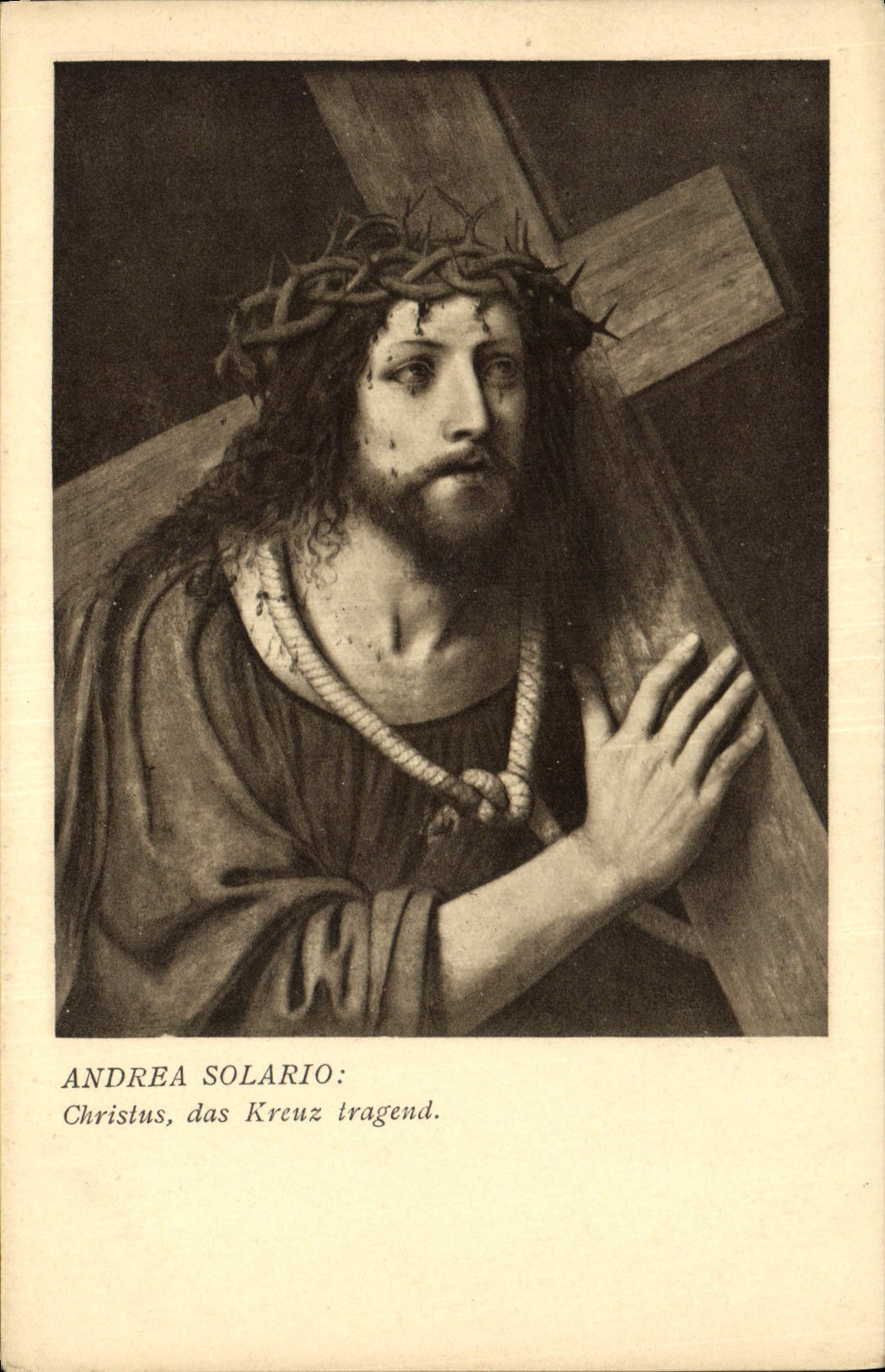 CPA Andrea Solario Christus da Kreuz iragend 