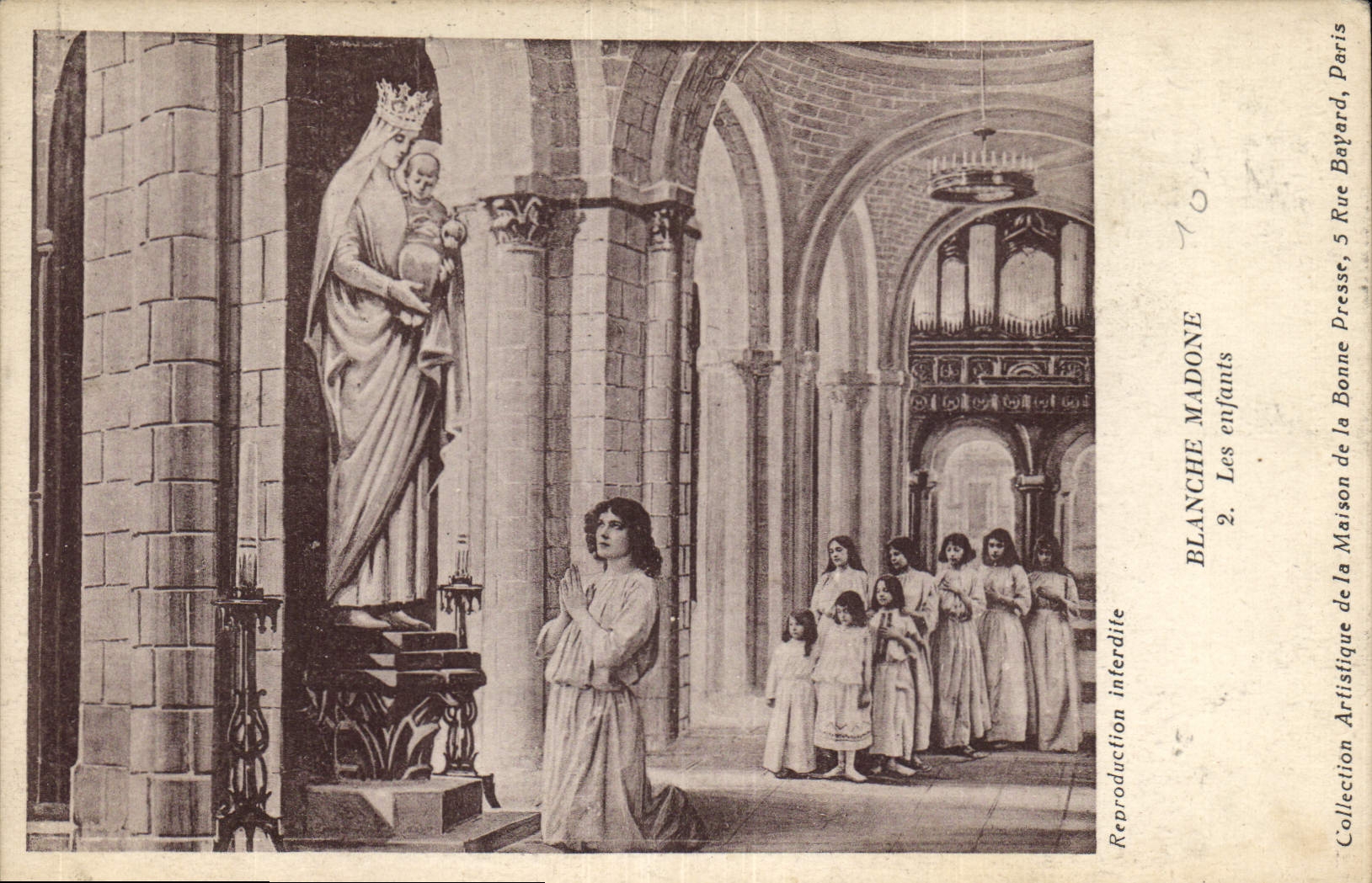 CPA Blanche Madone Les Enfants 