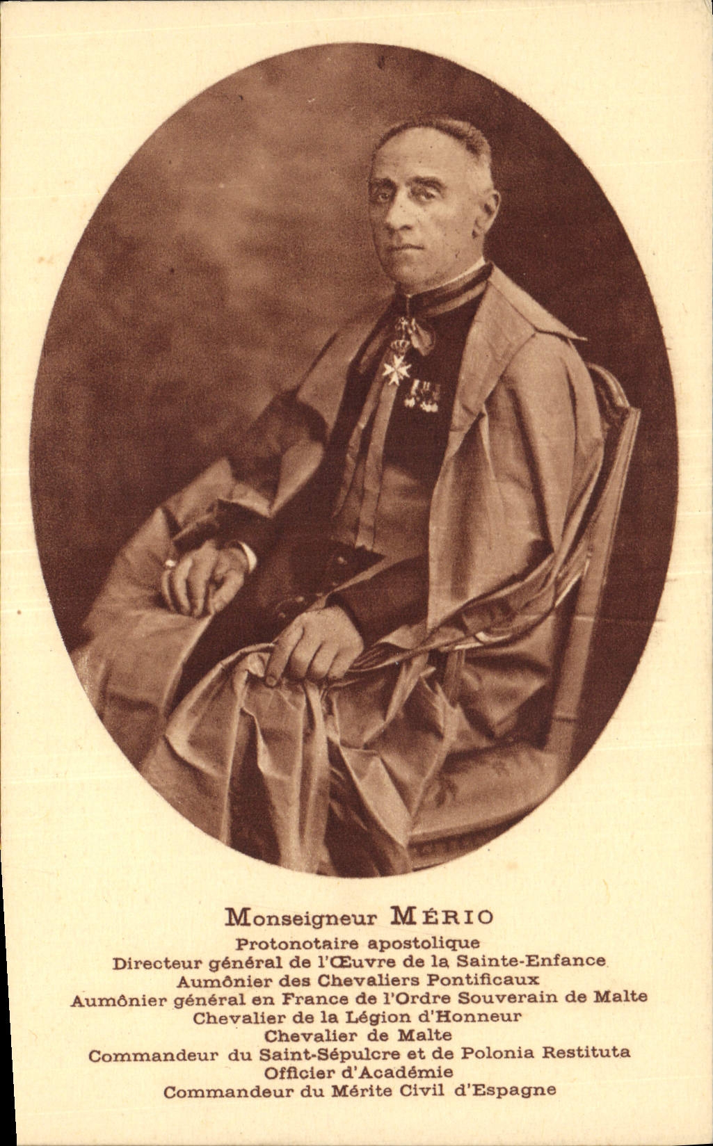 CPA Monseigneur Merio Protonotaire apostolique 