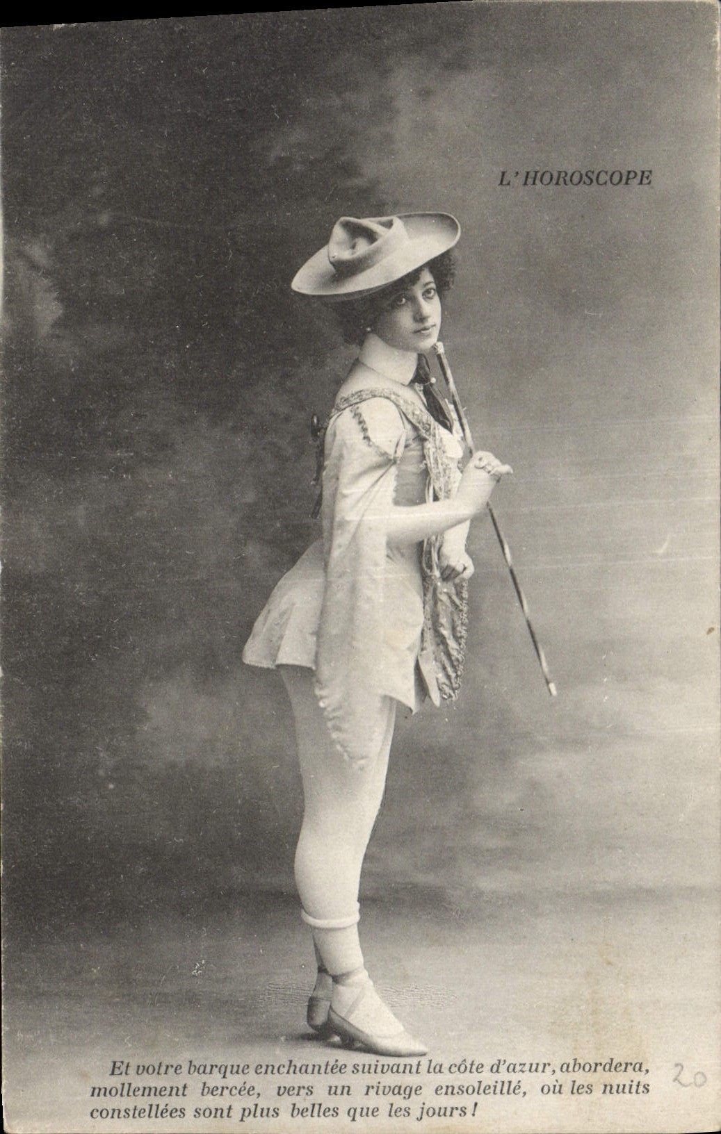 CPA L'Horoscope Et voire barque enchantee suivant la cote d'azur Femme