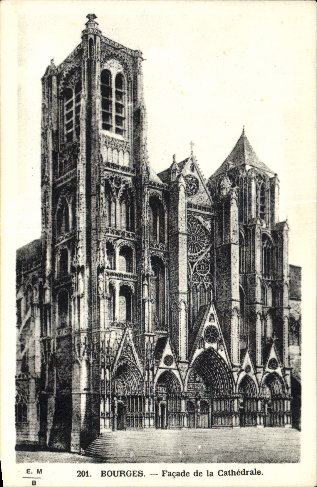 CPA Bourges Facade de la Cathedrale 