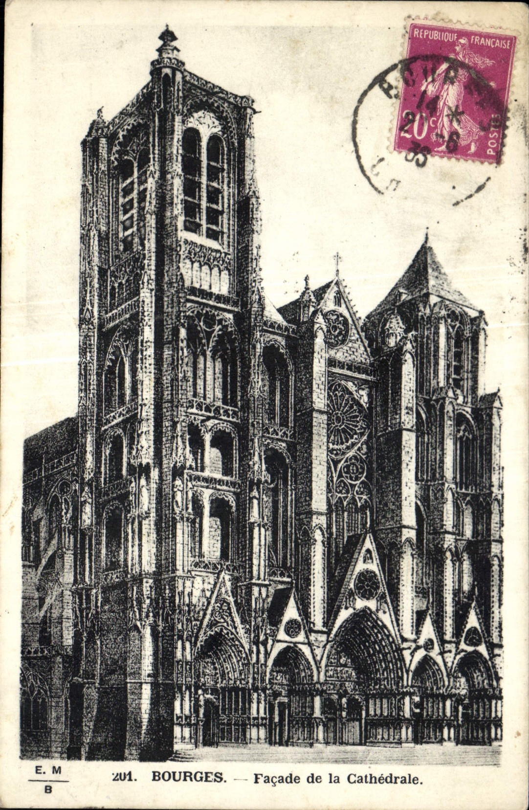 CPA Bourges Facade de la Cathedrale 