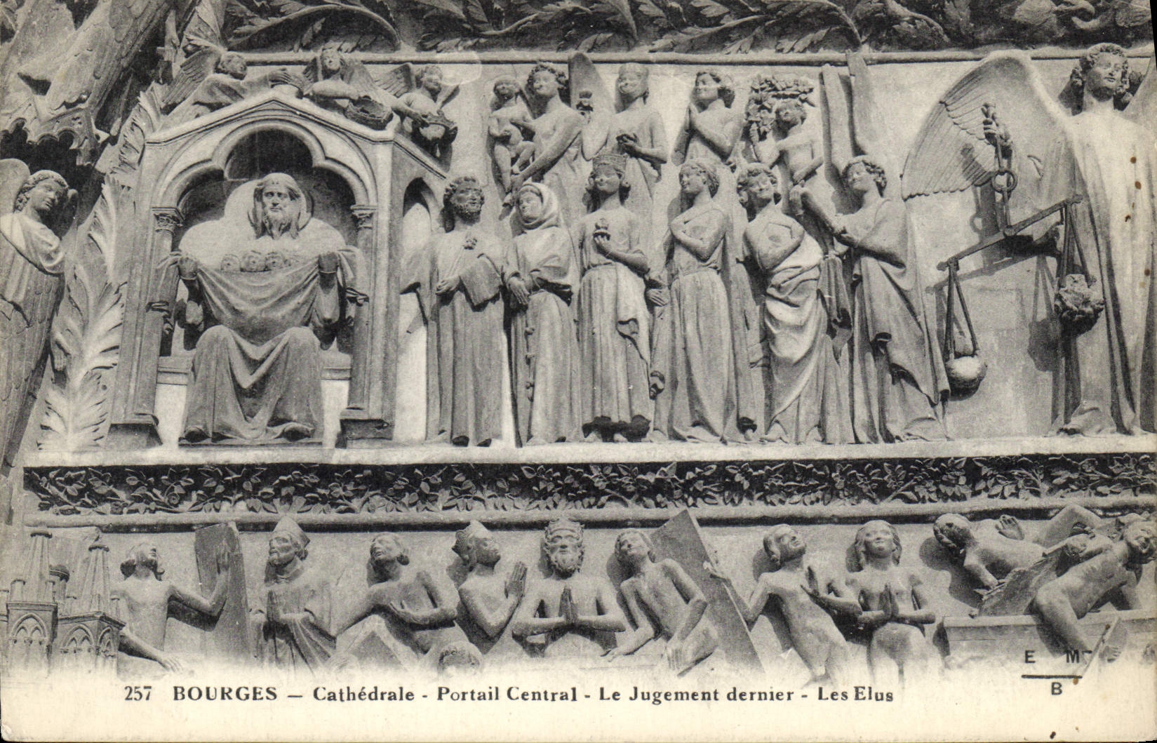 CPA Bourges Cathedrale Portail Central Le Jugement dernier