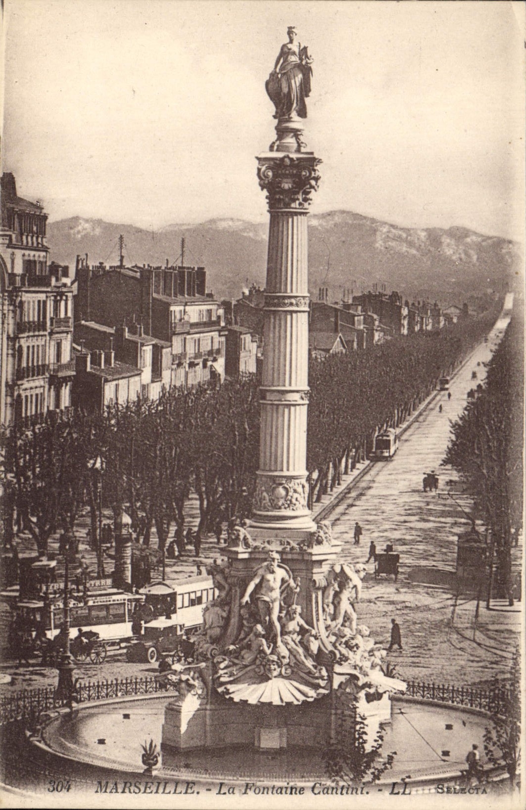 CPA Marseille La Fontaine Cantini Tramway