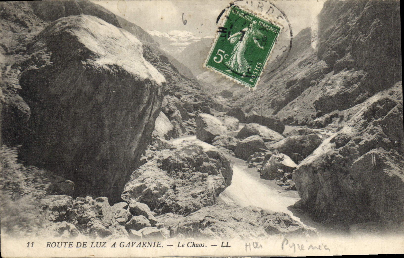 CPA Route de Luz a Gavarnie le Chaos 
