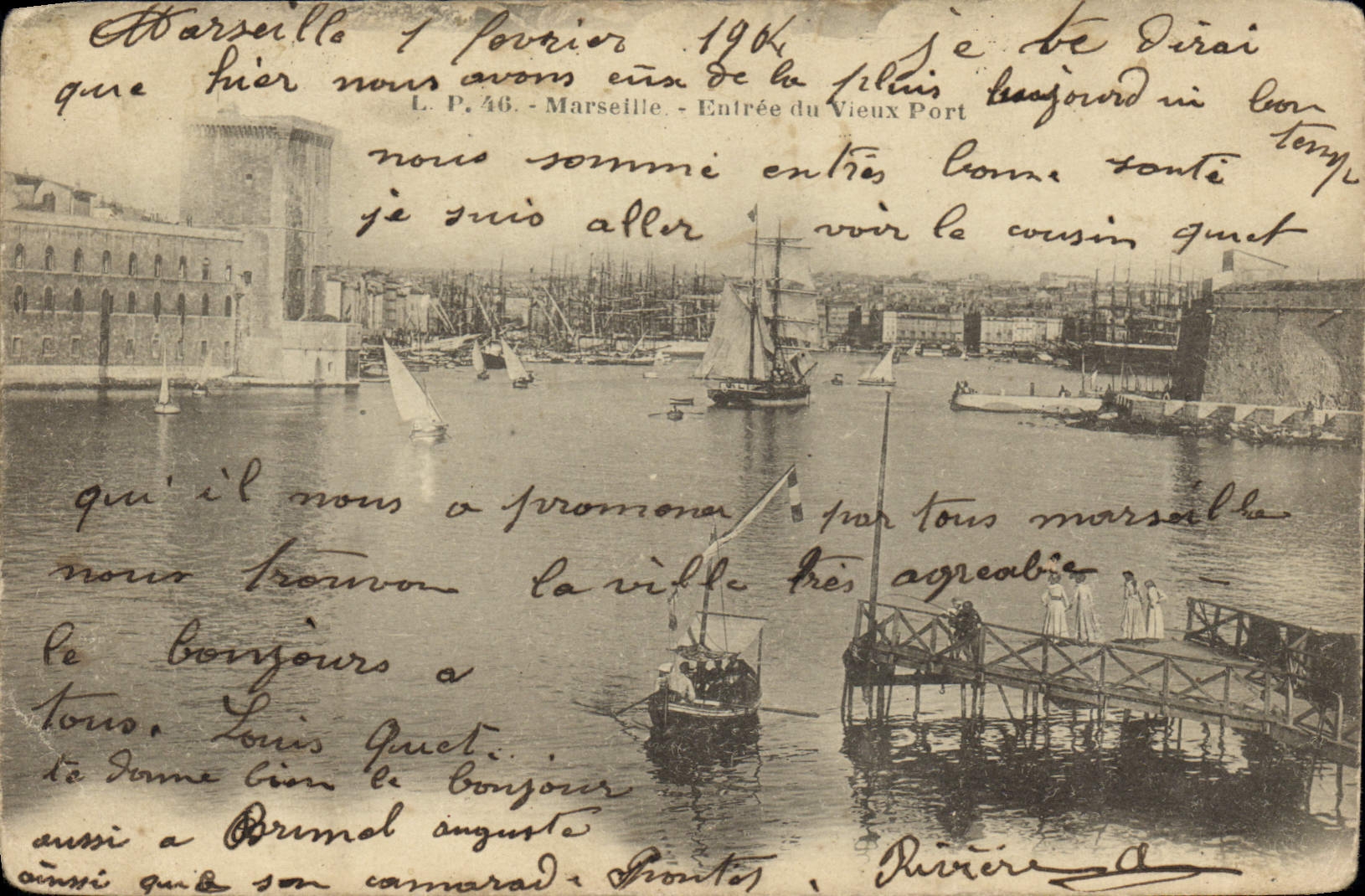 CPA Marseille Entree du Vieux Port Bateaux