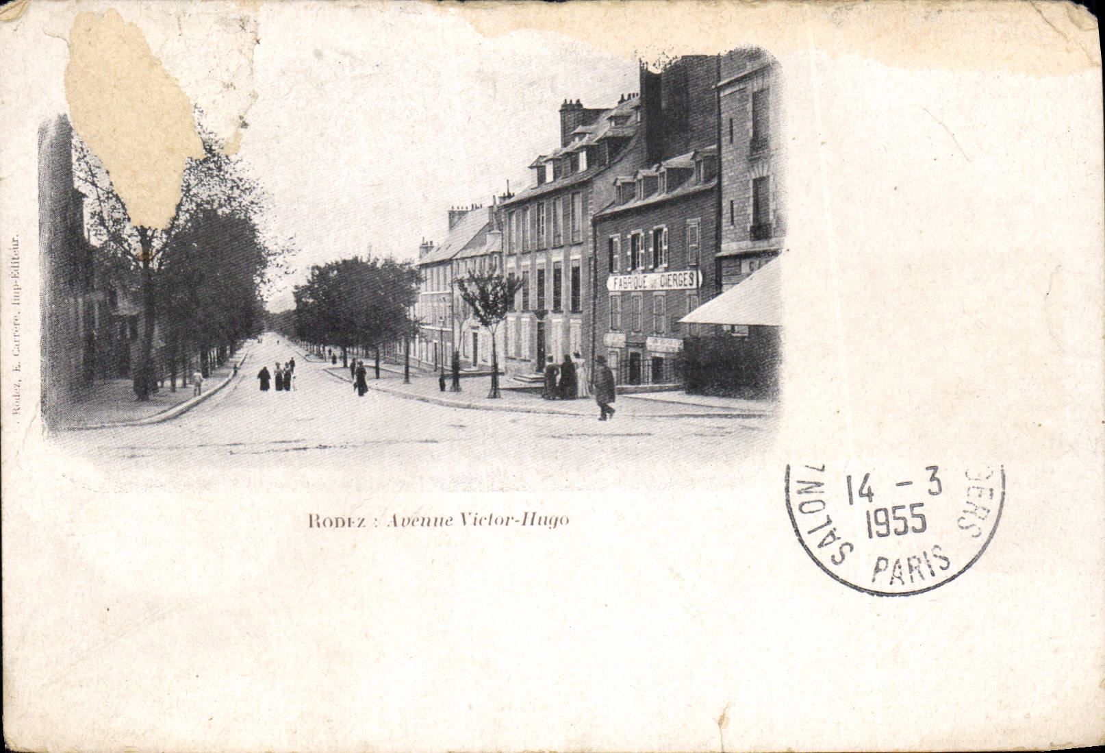 CPA Rodez Avenue Victor Hugo 