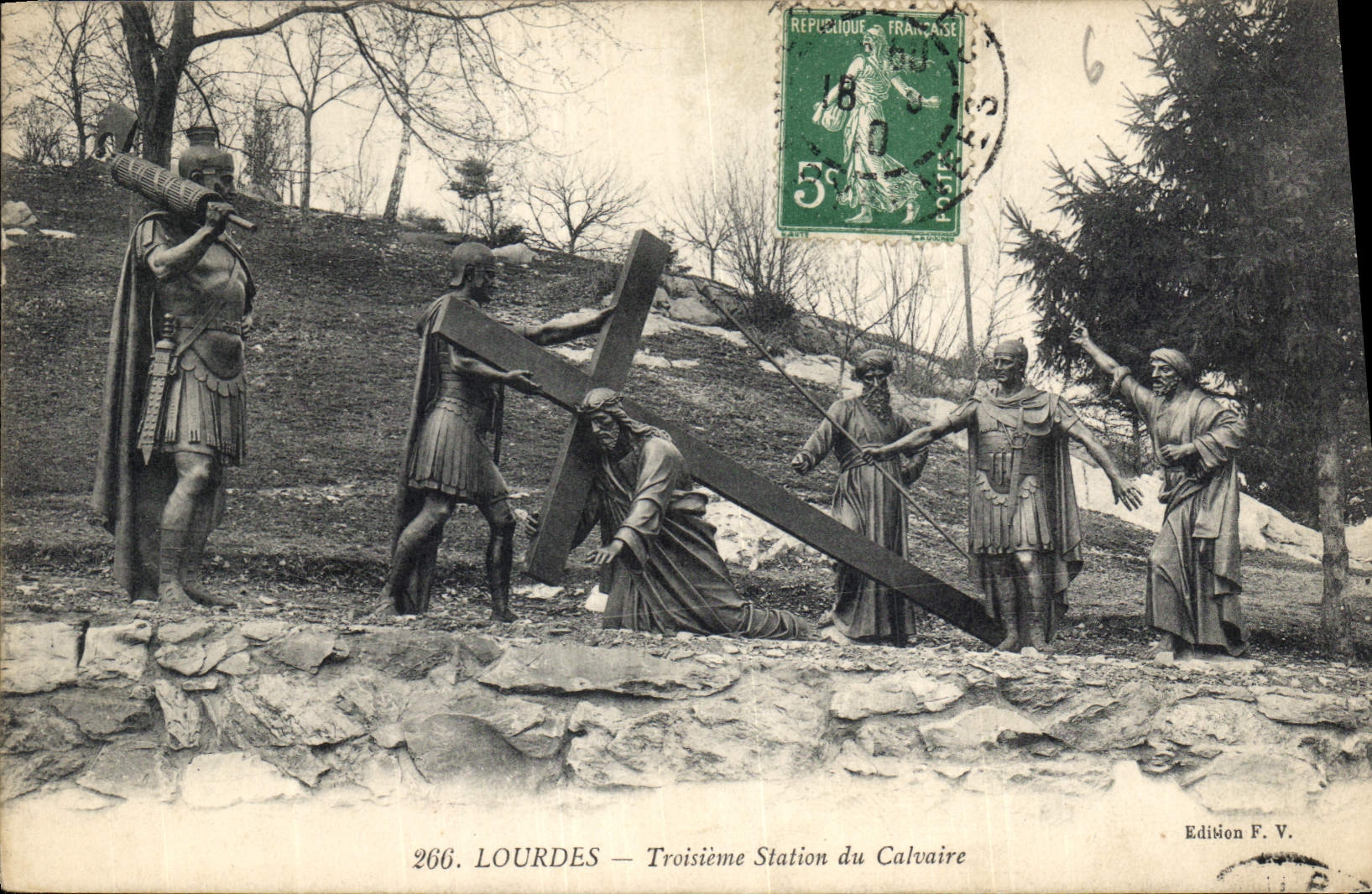 CPA Lourdes Troiseme Station du Calvaire 